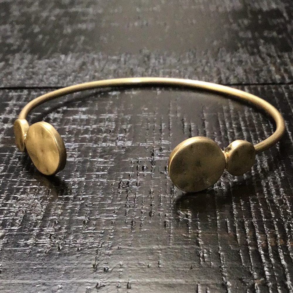 NWOT Hammered Matte Gold Tone Cuff Bracelet!